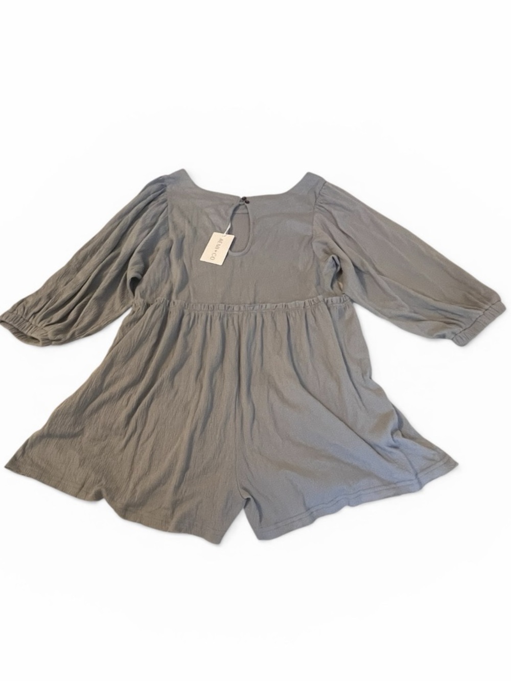 Boho Babydoll Romper M Puff Sleeve Flowy CottageCore Coastal BNWT Just Married - Picture 2 of 6